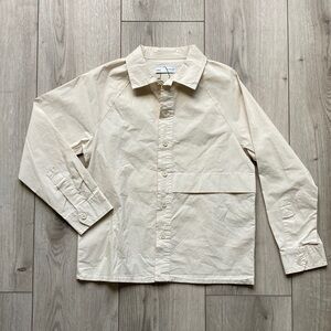 NWT Zara Boys Dress Shirt Cream Off White Button Down Size 11-12